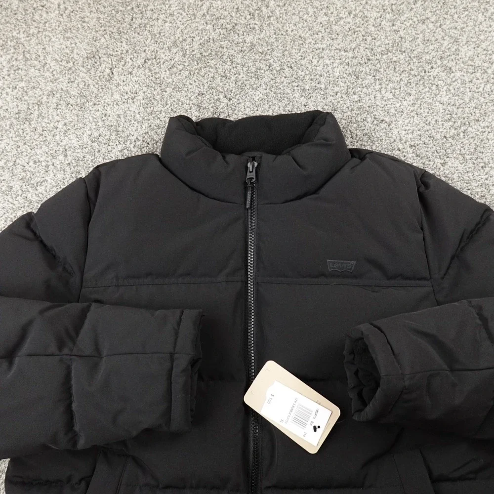 NEW Levis‎ Jacket Mens XL Black Quilted Puffer Coat Zip Insulated Windbreaker
